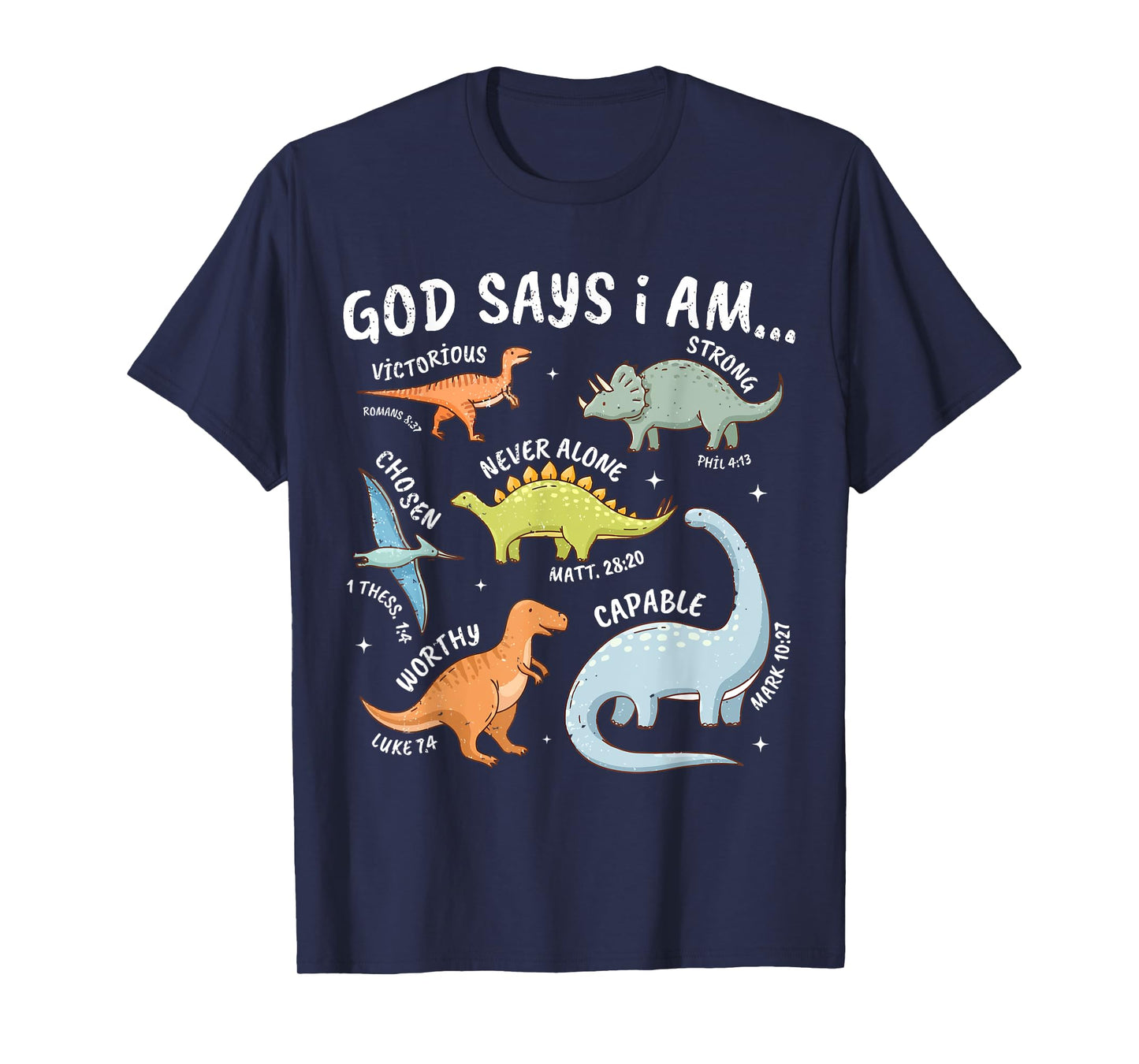 God Says I Am Dinosaur Lover Bible Verse Kids Toddler Boys T-Shirt