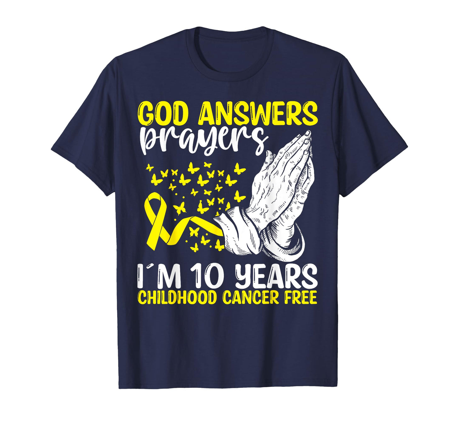 10 Years Childhood Cancer Free God Neuroblastoma Awareness T-Shirt