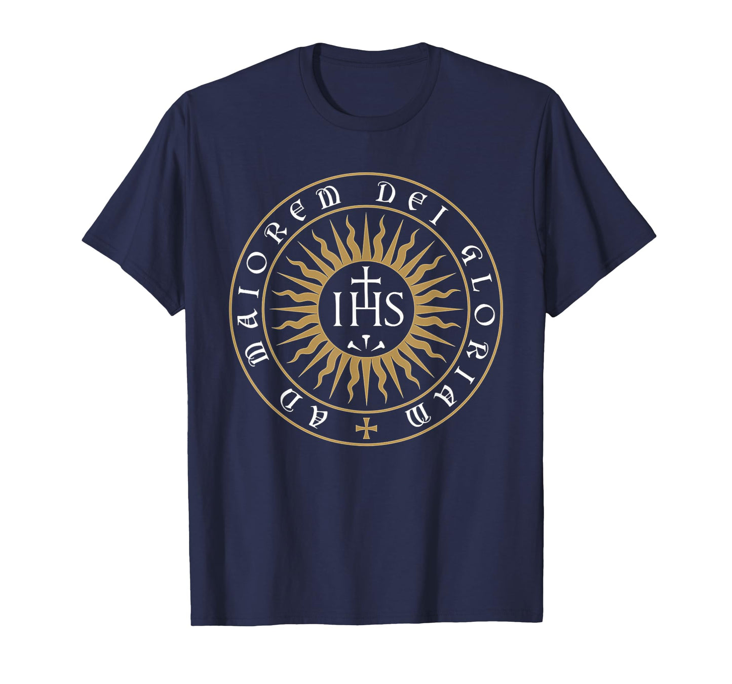 Ad Maiorem Dei Gloriam IHS Catholic Christogram Latin T-Shirt