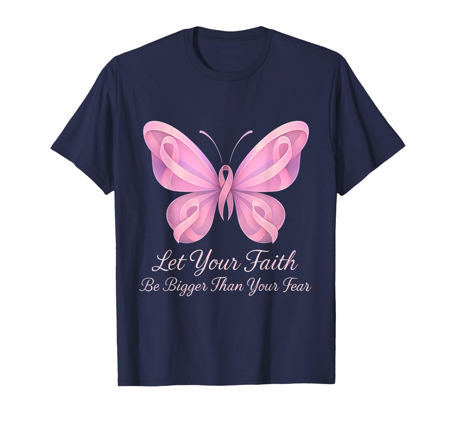 Breast Cancer Awareness Pink Ribbon Butterfly Hope Women T-Shirt