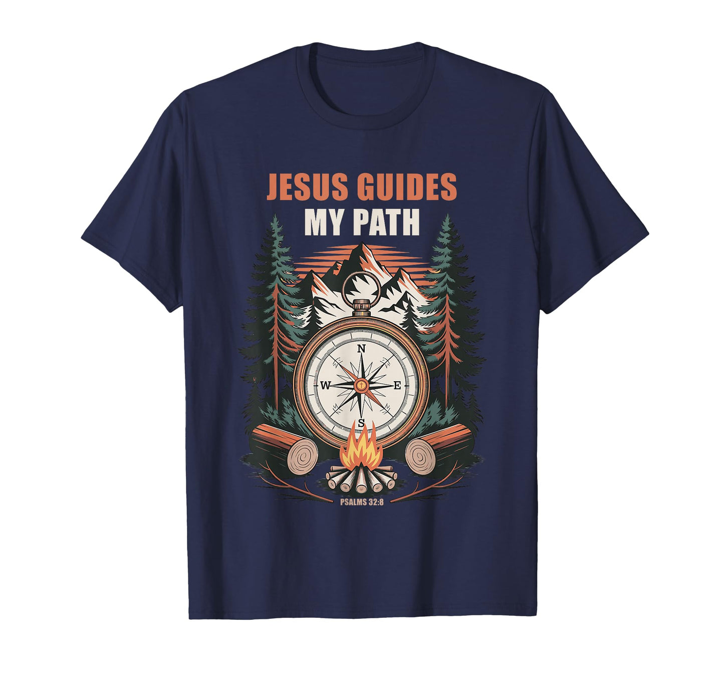 Jesus Guides My Path – Psalm 32:8 Christian Faith Camping T-Shirt
