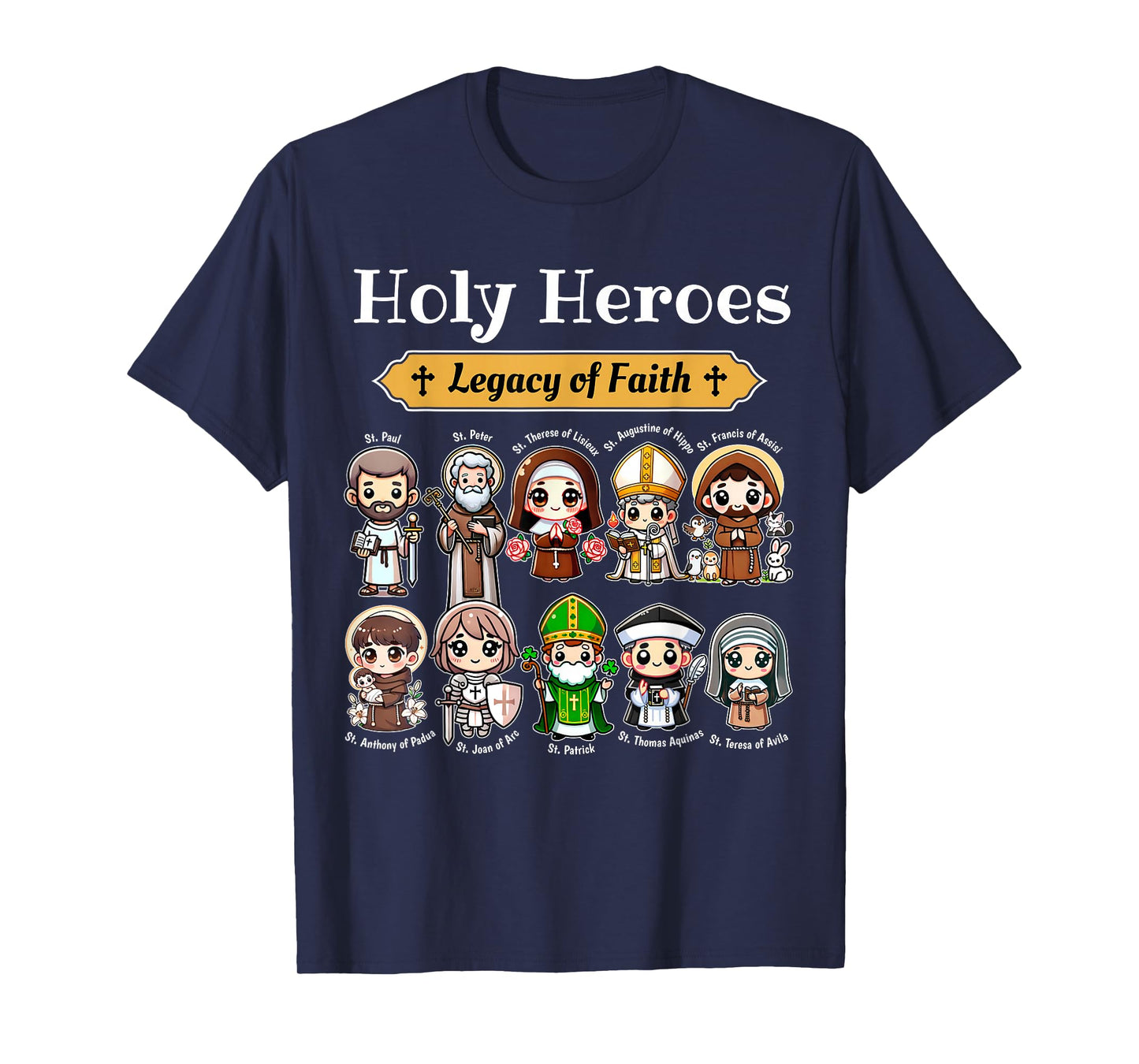 Holy Heroes Legacy of Faith Catholic Saints Collection kids T-Shirt