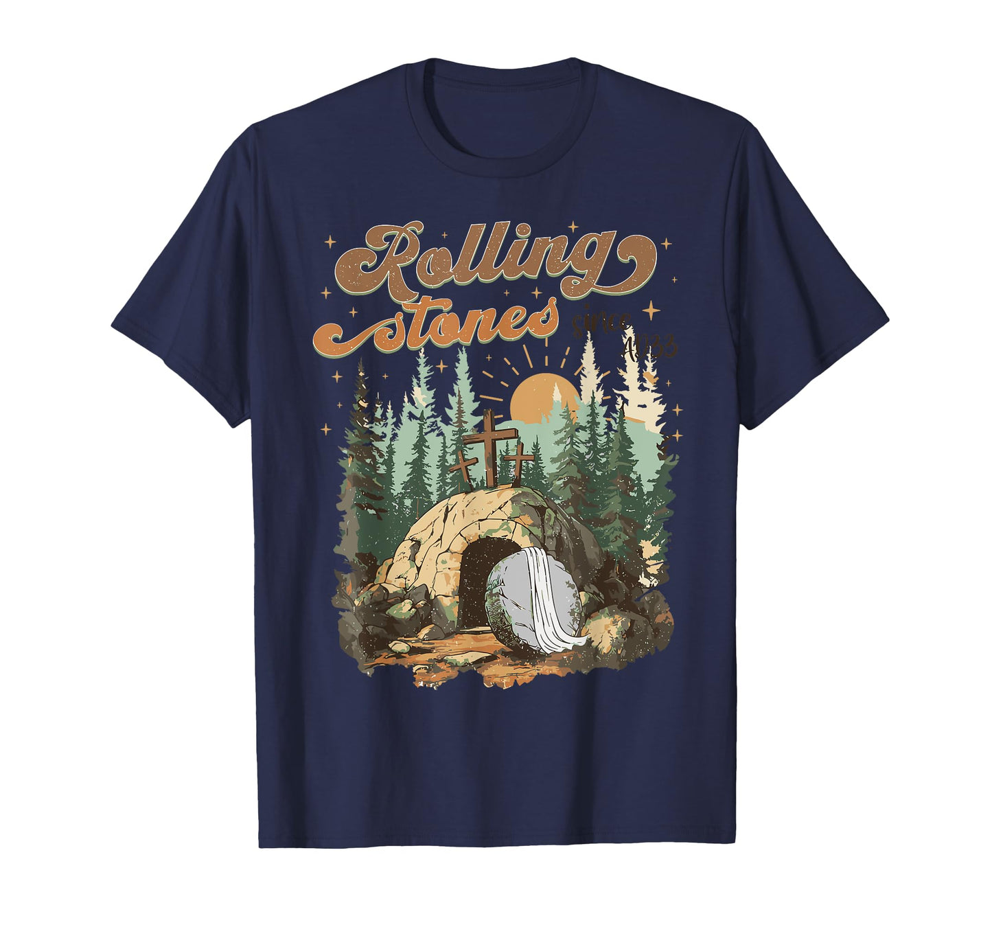 The Stone Was Rolled Away He Is Alive Retro Christian Easter T-Shirt