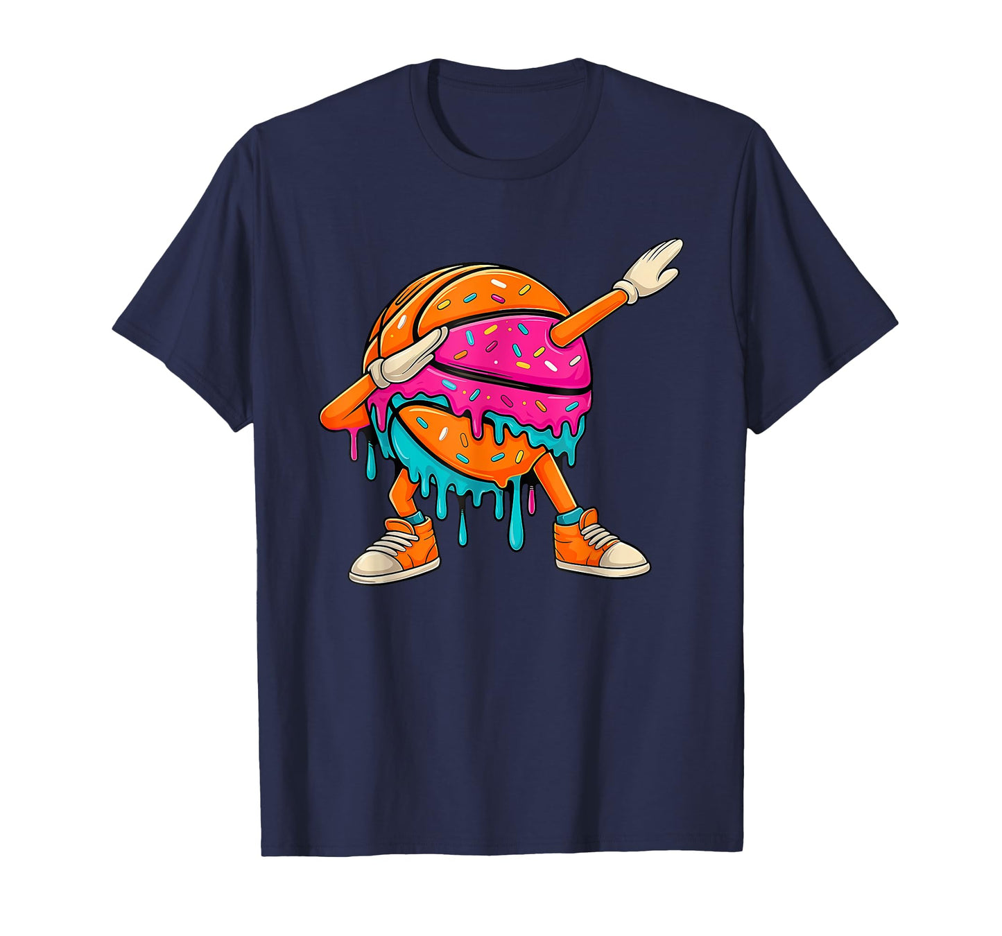 Dabbing Respect The Drip Basketball Boys Girls Cream Drip T-Shirt
