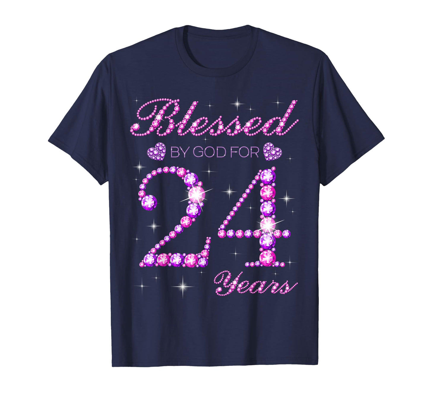 Blessed by God for 24 Years Old 24th Birthday Party T-Shirt