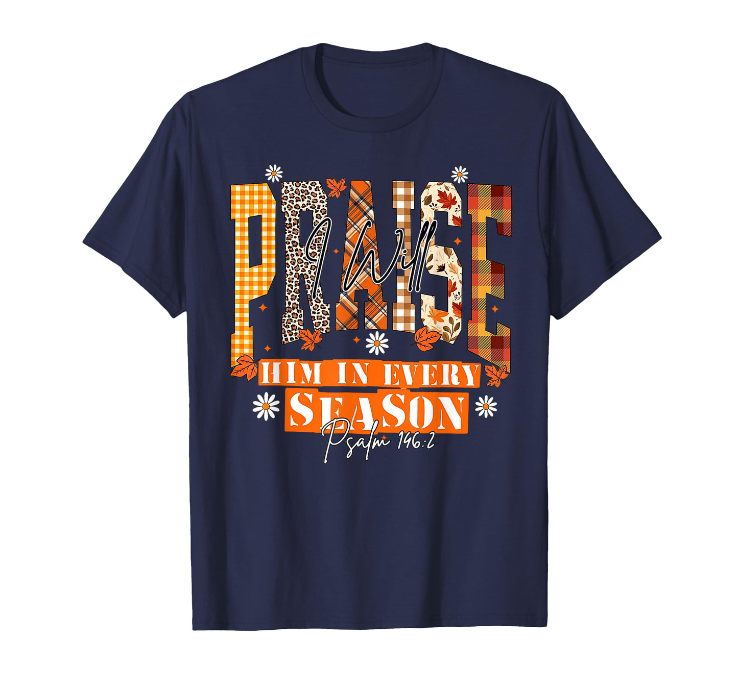 Retro Fall for Jesus He Never Leaves Autumn Christian T-Shirt