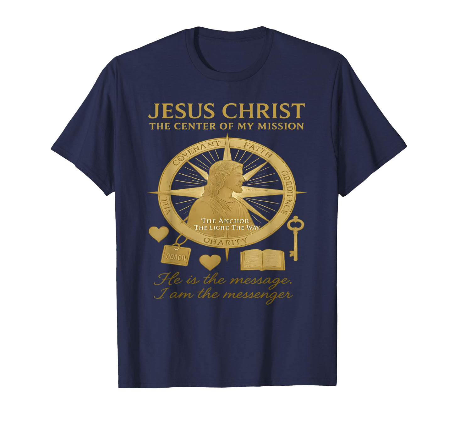 Vintage Jesus Christ Anchored in Faith Him Sent with Purpose T-Shirt