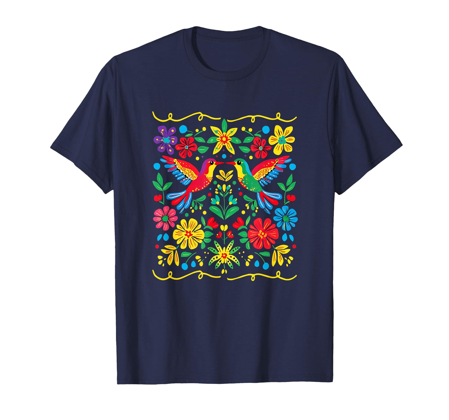 Floral Bird Otomi Mexican Style Mexicano Mexicana T-Shirt