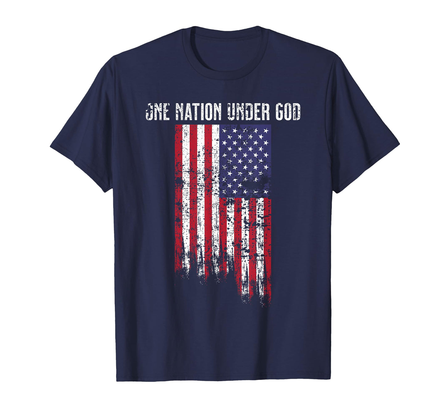4th of July USA American Flag One Nation Uncer God Patroit T-Shirt