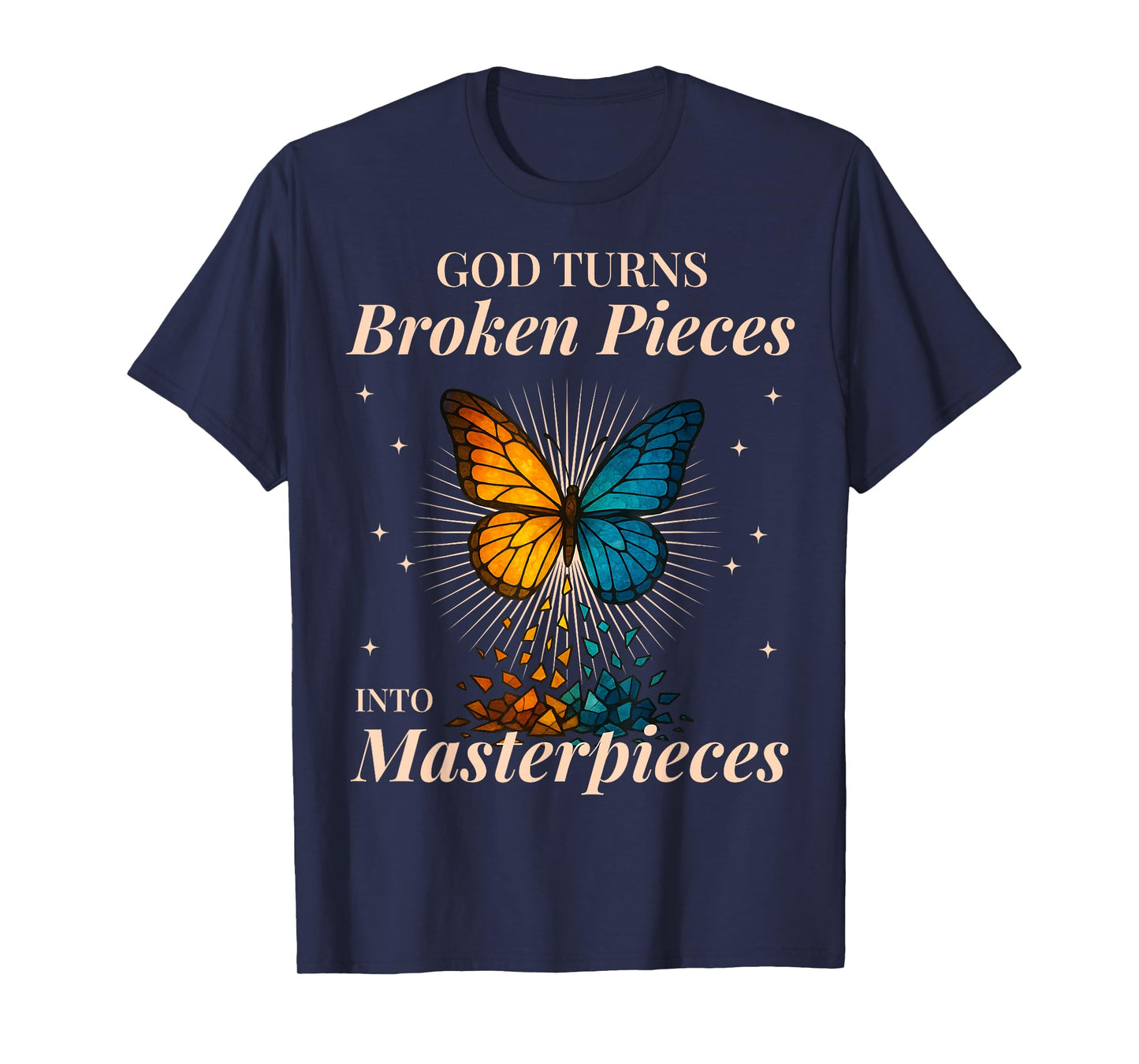Christian Butterfly Scripture Inspired Quote Saying Faith T-Shirt