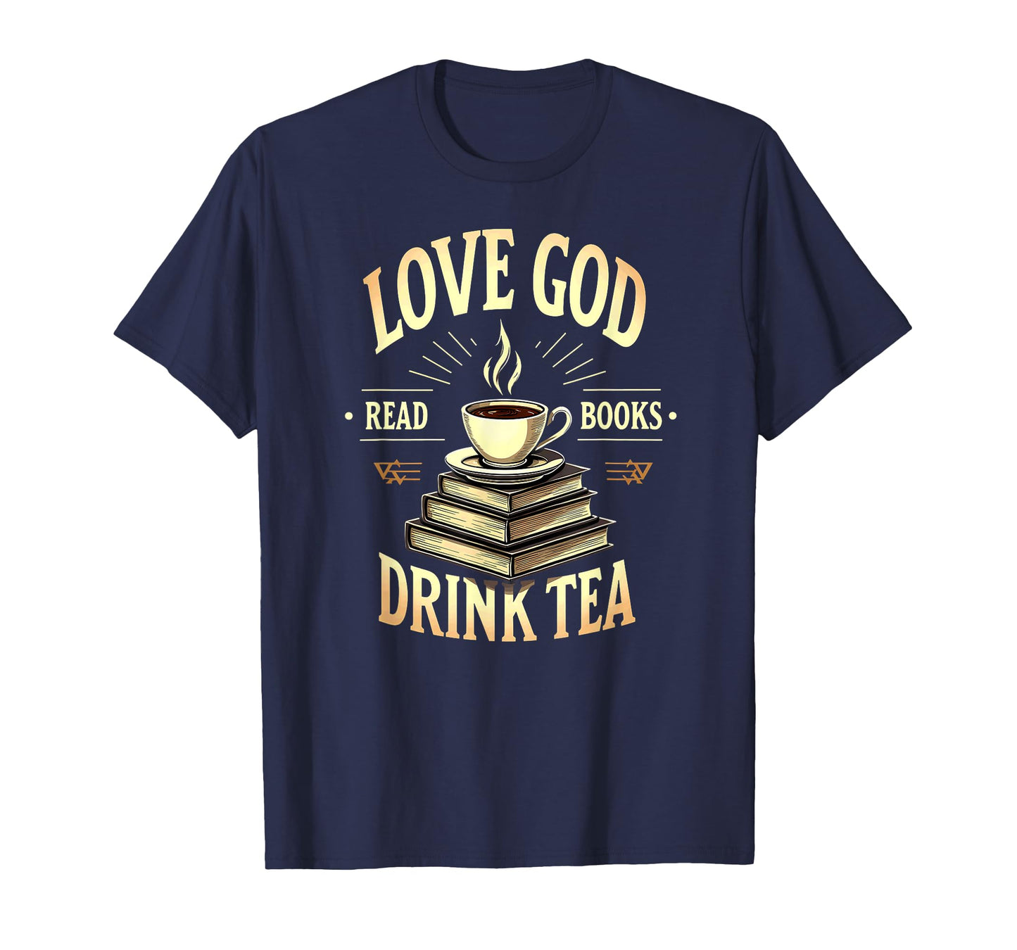 Christian Bookworm Love God Read Books Drink Tea T-Shirt