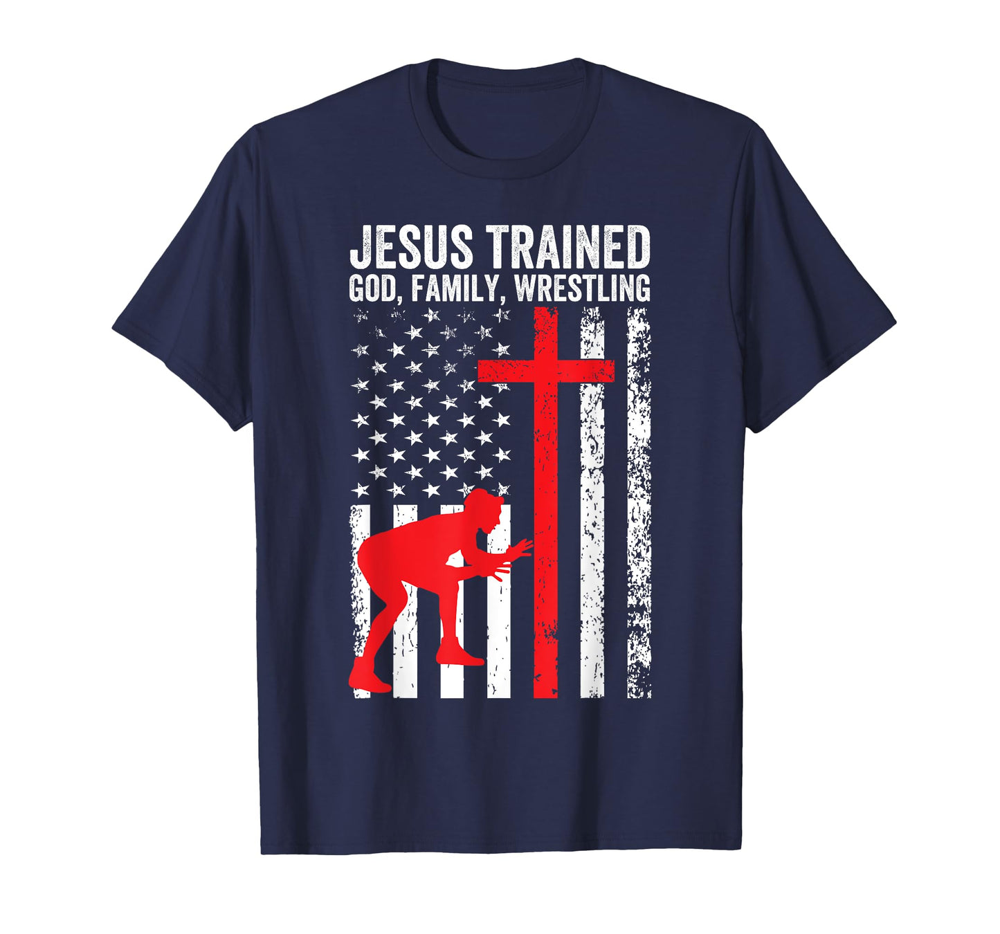 Jesus Trained, Christian Wrestler, Wrestling T-Shirt