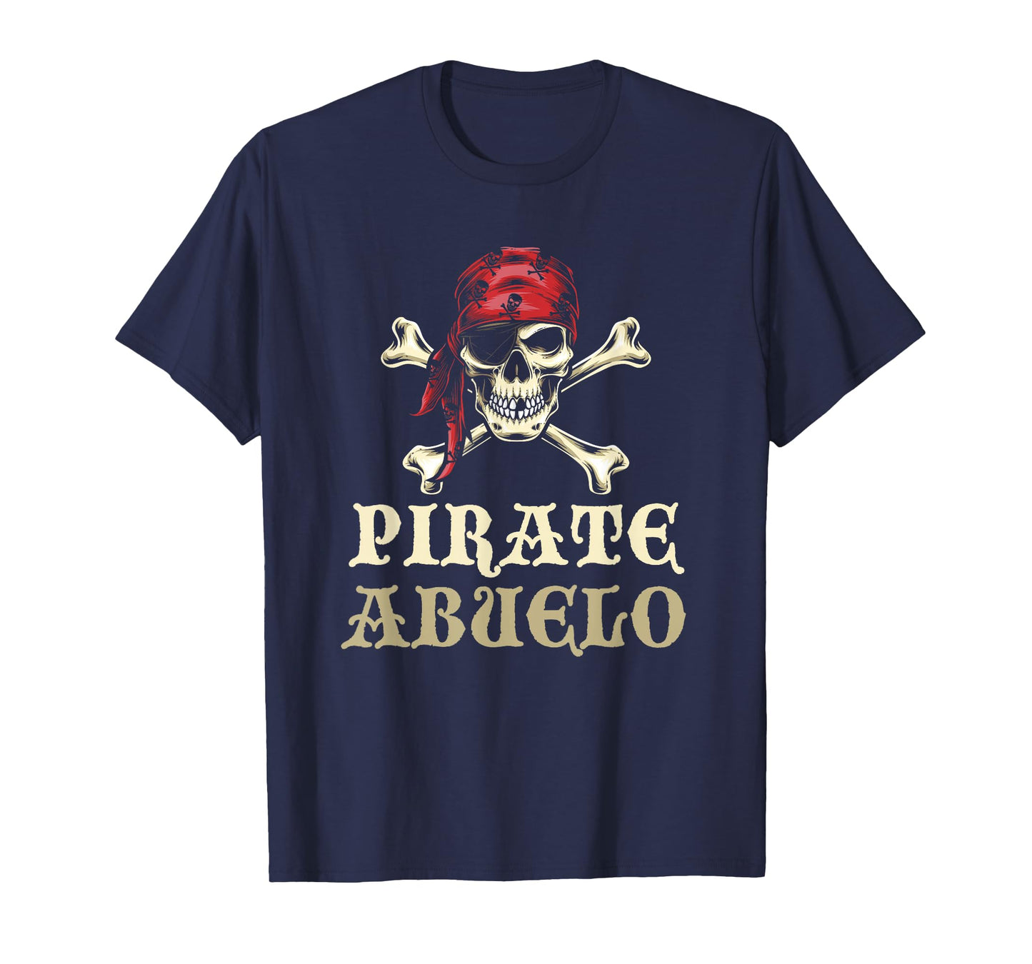 Pirate Abuelo Skull Matching Grandpa Halloween Costume T-Shirt