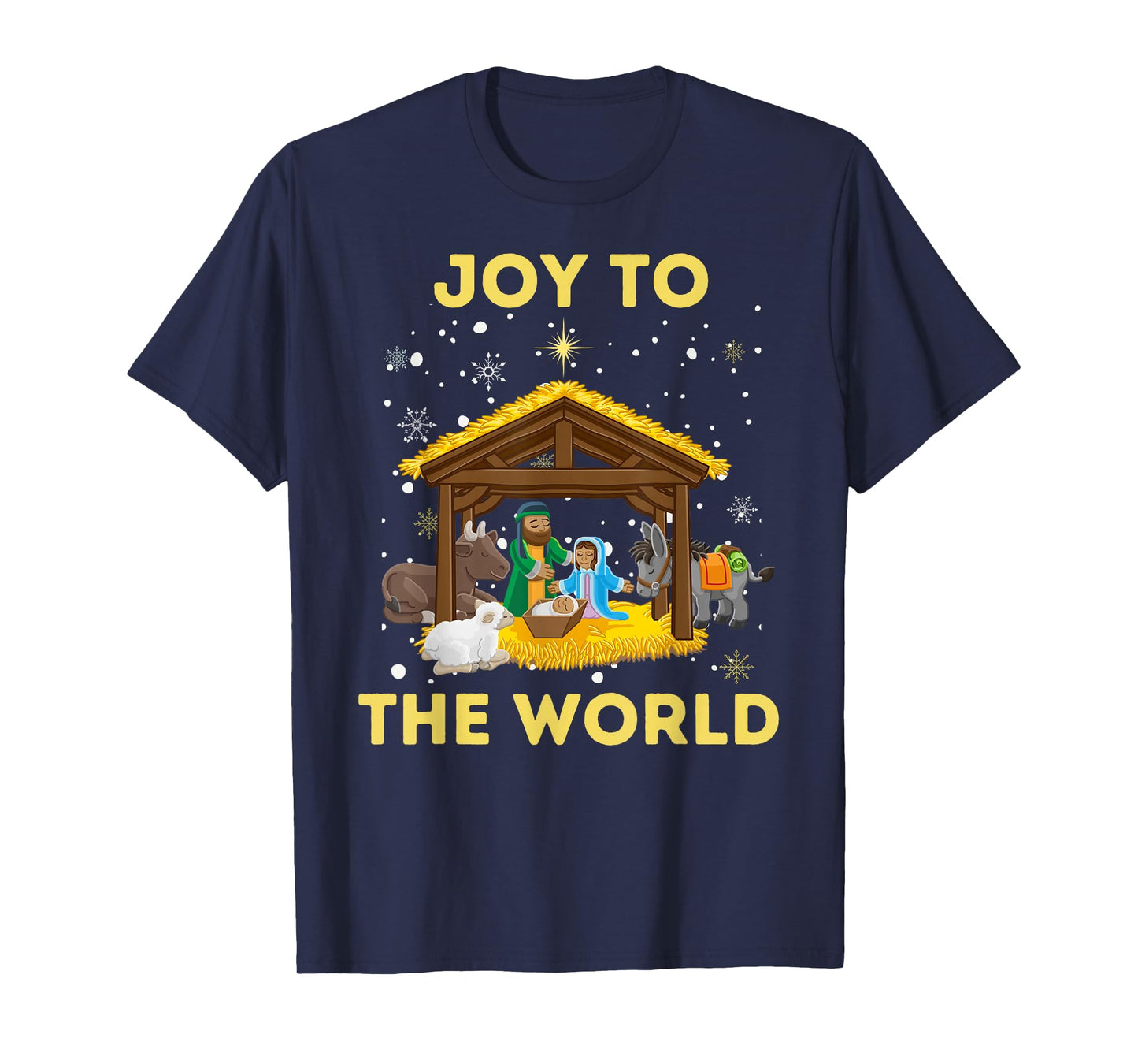 Christmas Nativity Christian Birth Of Jesus Joy To The World T-Shirt