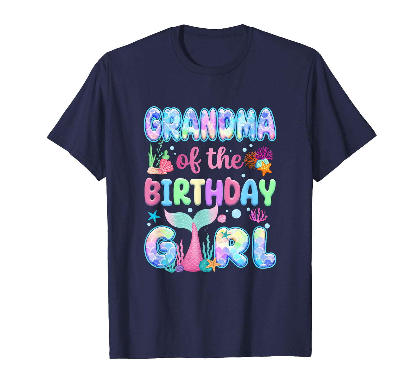 Grandma Of The Birthday Mermaid Girl Family Matching Party T-Shirt