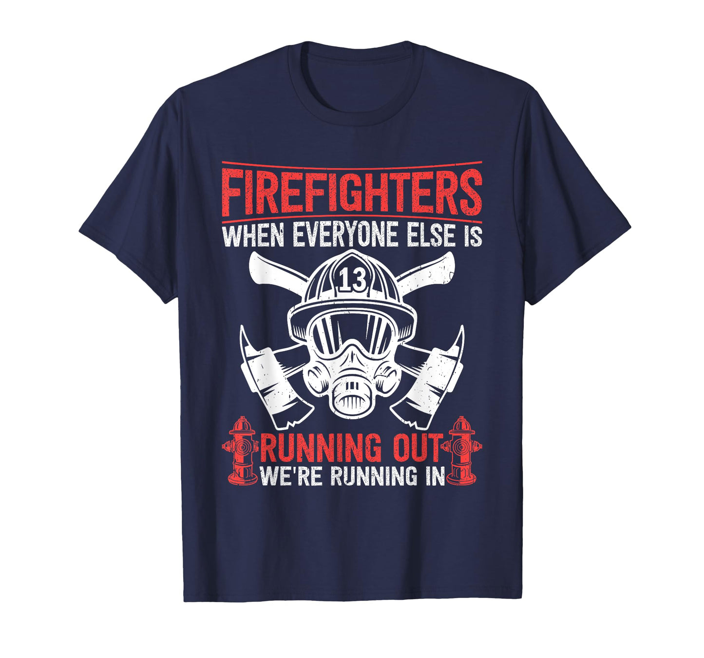 Firefighter Volunteer Fireman Running in - Firefighter T-Shirt