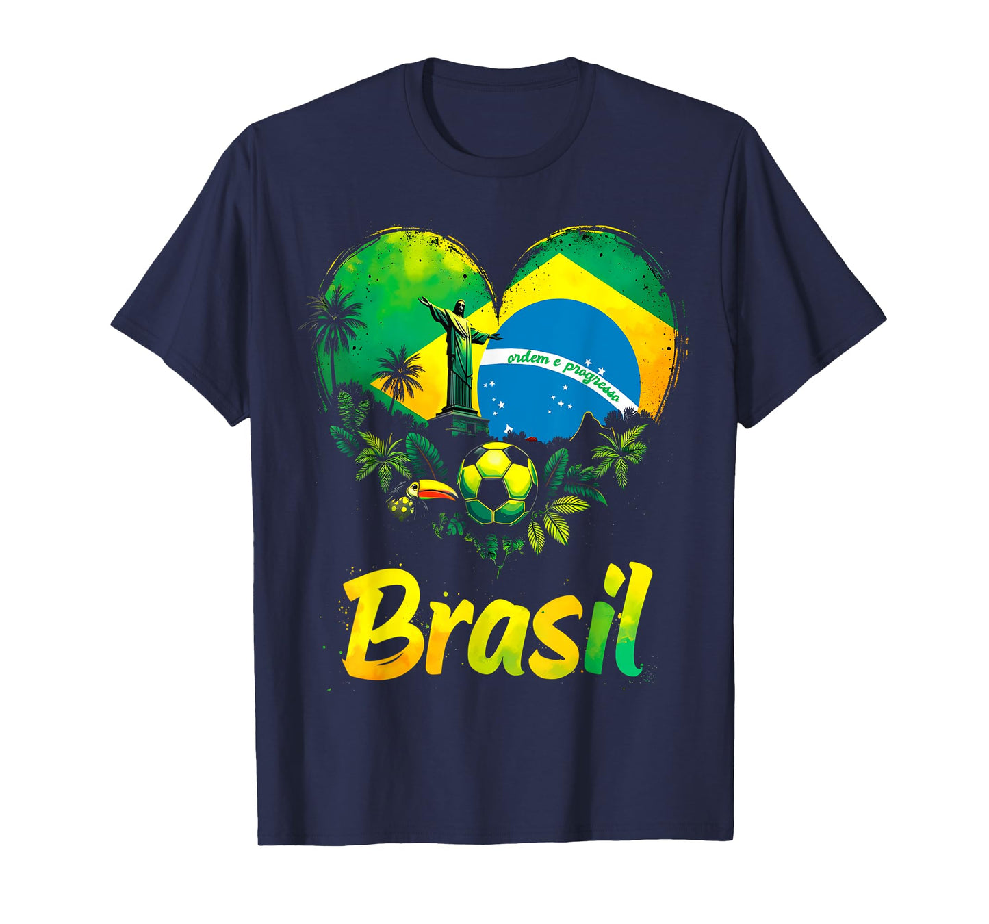 Brazil Flag Heart T-Shirt