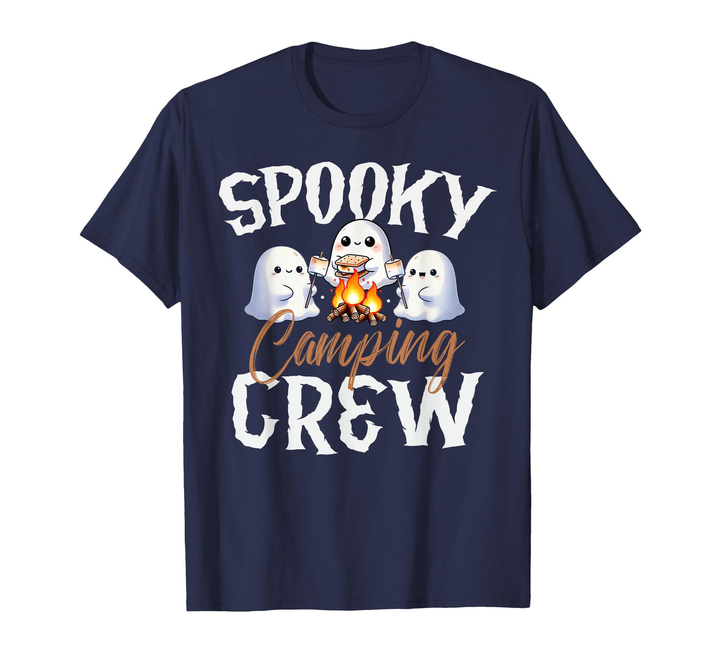 Spooky Camping Crew Halloween 2024 Campfire Happy Boo Ghost T-Shirt