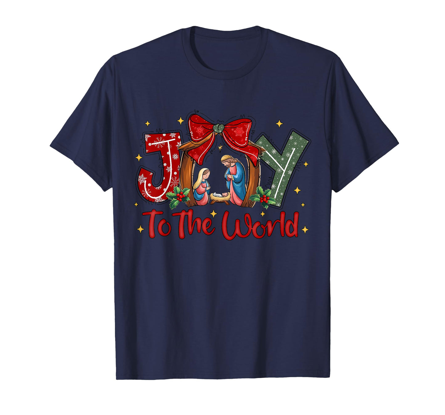 Christian Christmas Joy To The World Coquette Jesus Nativity T-Shirt