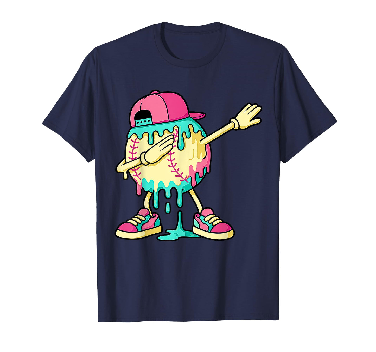 Baseball Shirts For Boys Dabbing Baseball Drip Ice Cream kid T-Shirt
