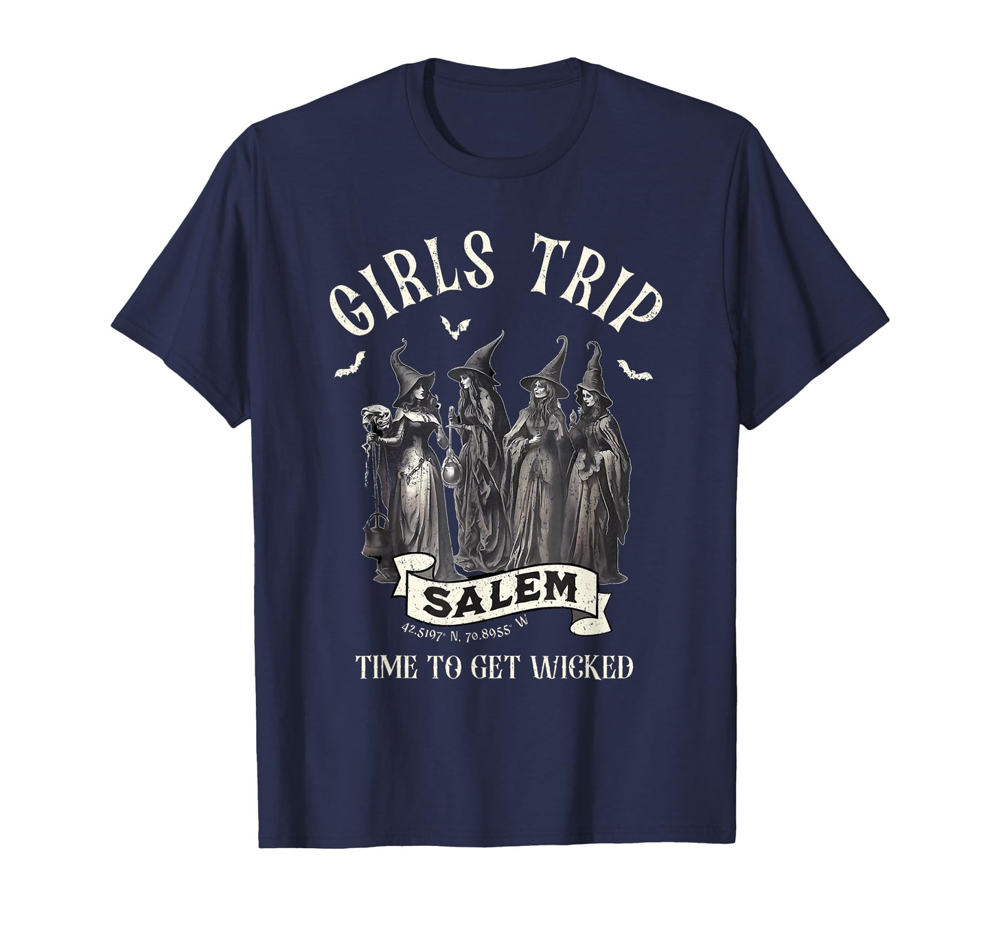 Vintage Girls Trip to Salem Time To Get Wicked Halloween T-Shirt