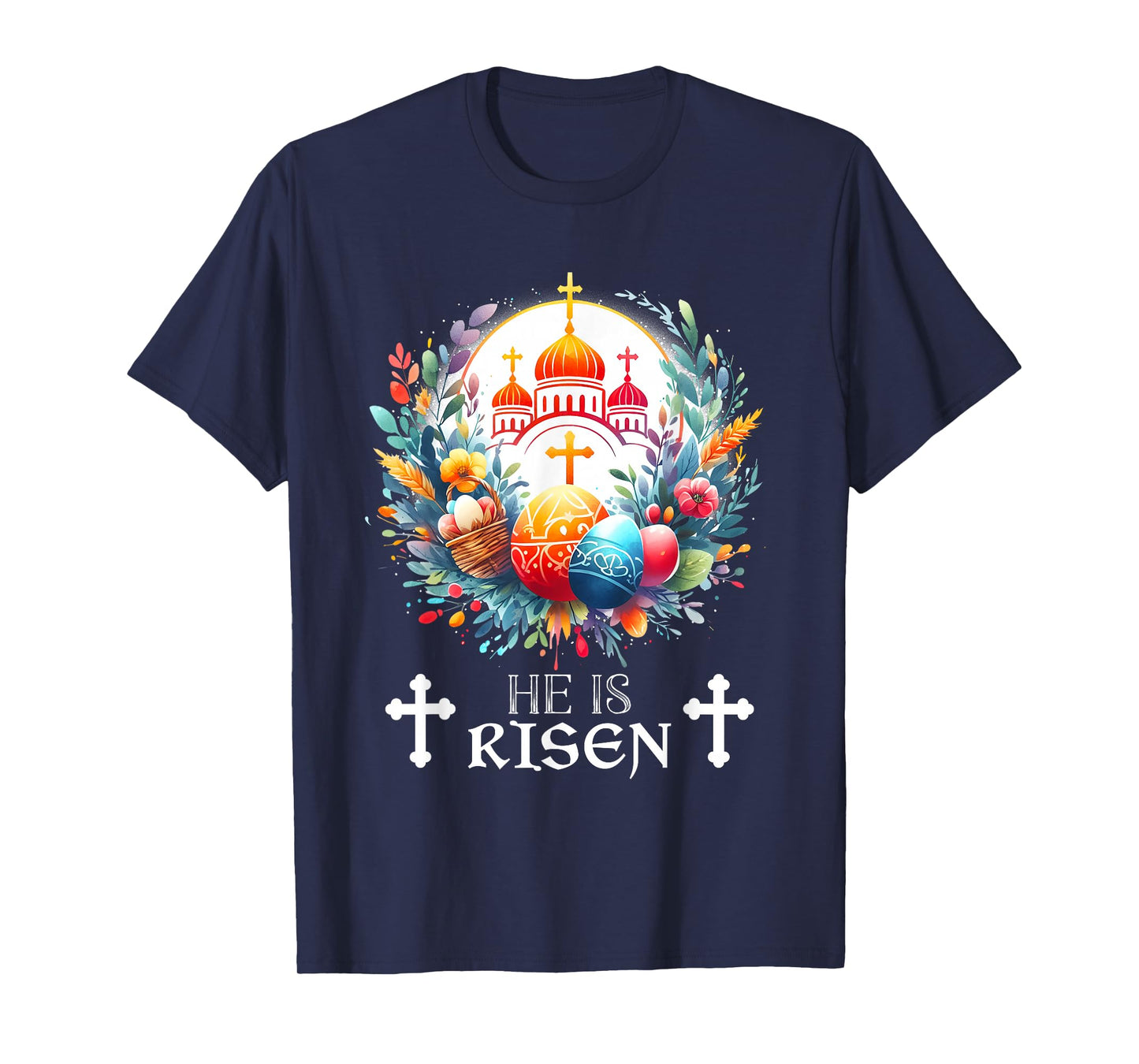 Christ is Risen Russian Greek Eastern Orthodox Pascha Easter T-Shirt