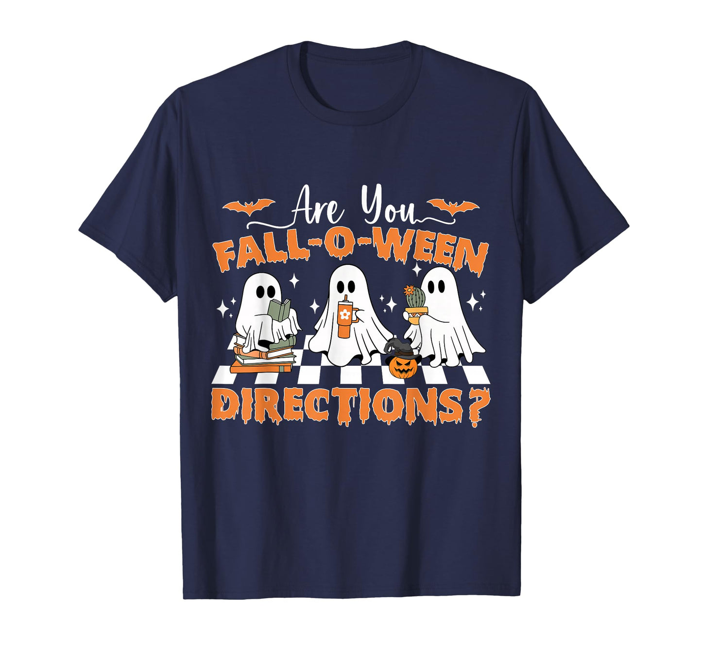 are You Fall o ween Directions Fall Teacher Halloween Ghost T-Shirt