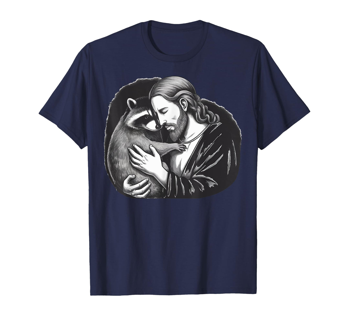 Jesus Hugging Raccoon T-Shirt