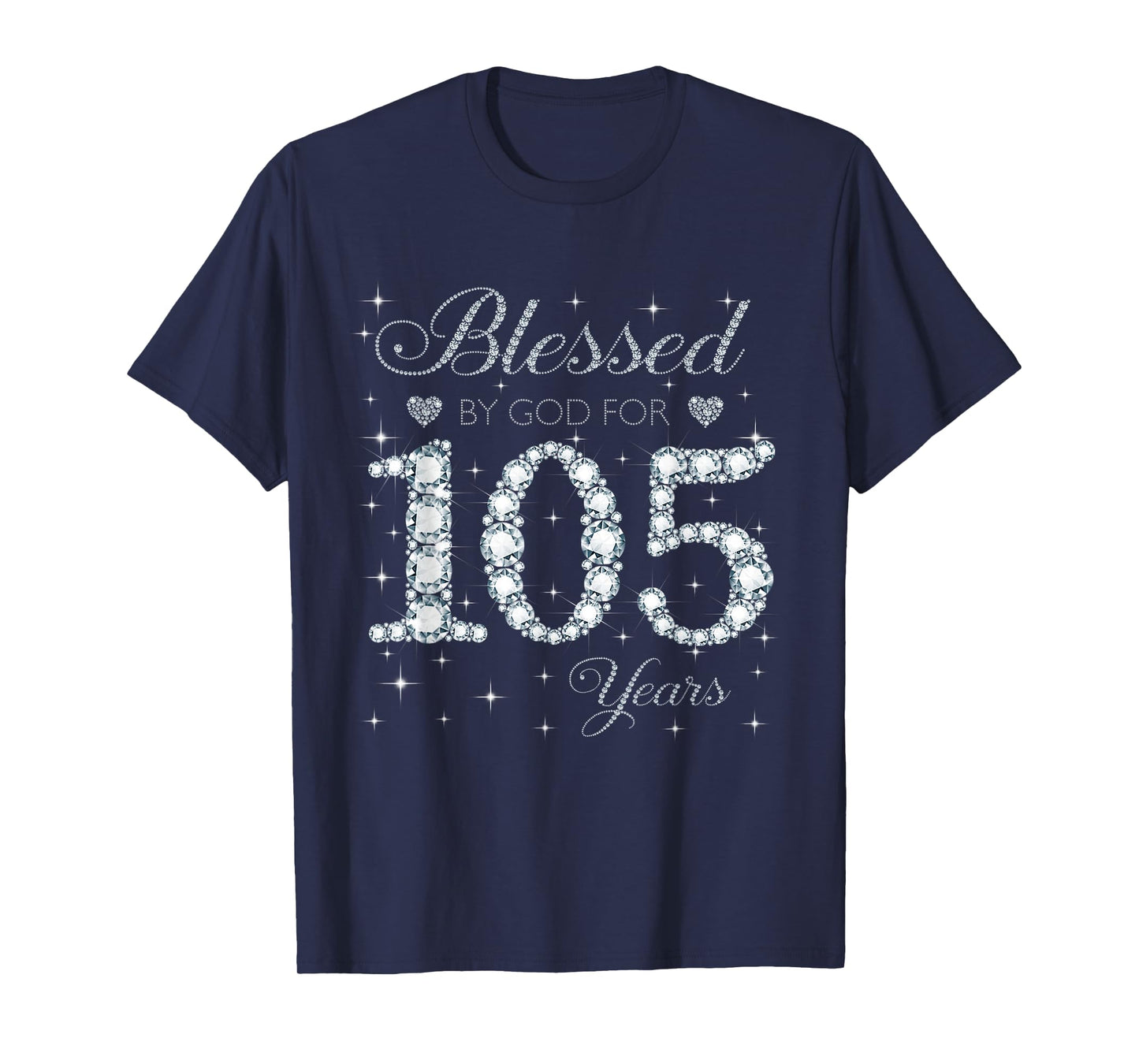 Blessed by God For 105 Years Old 105th Birthday Women Lady T-Shirt