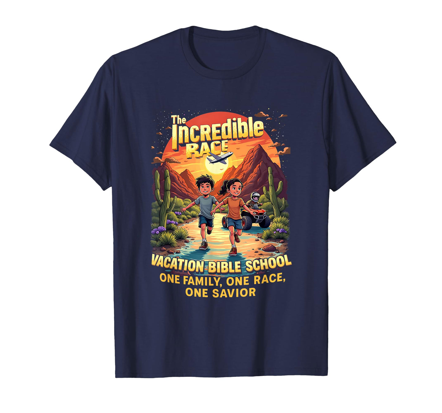 VBS 2025 Kids Camp The Incredible Race One Family T-Shirt