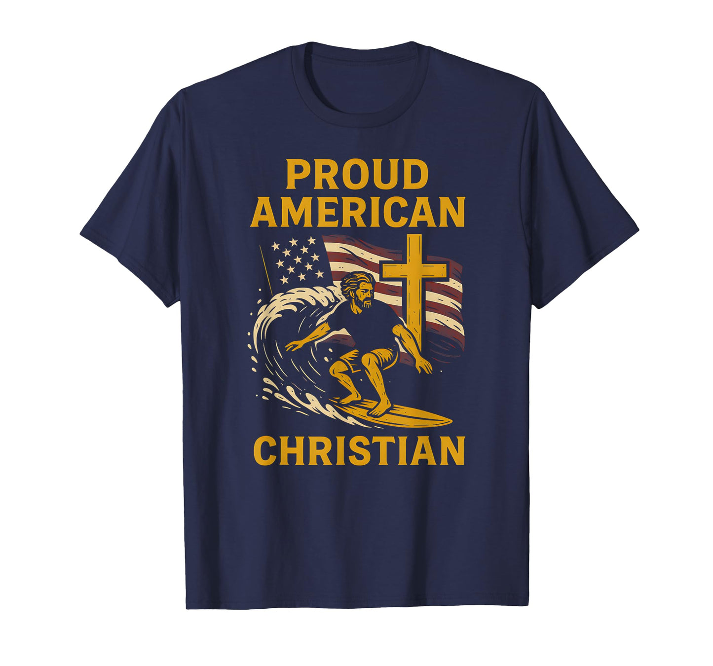 Patriotic Faith Proud American Christian Vintage Mens Faith T-Shirt