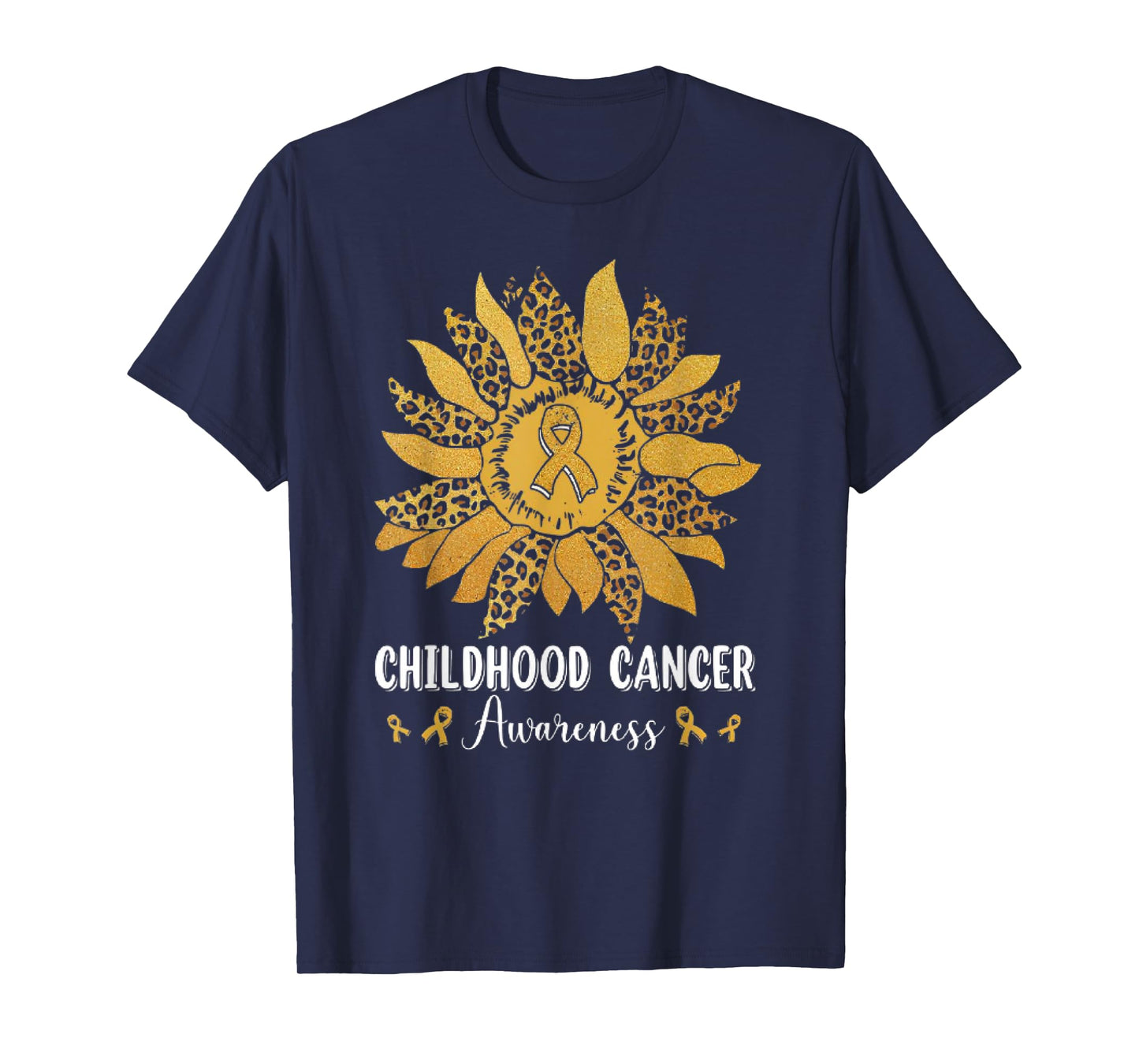 Gold Ribbon Childhood Cancer Awareness Girls Kids Women T-Shirt