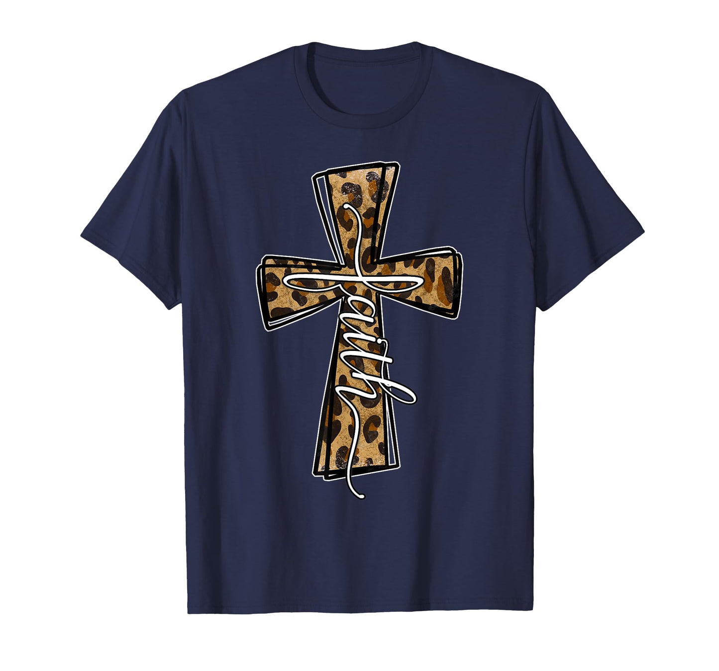 Love In Faith Tees For Christian Leopard Cross Cheetah Print T-Shirt