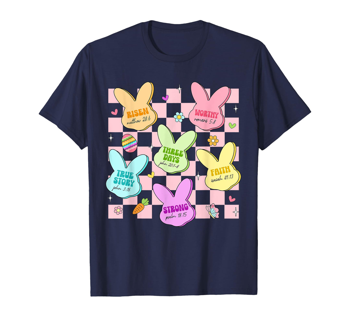 Easter Bunny Candy Bible Christian Easter Day Women Girl Kid T-Shirt