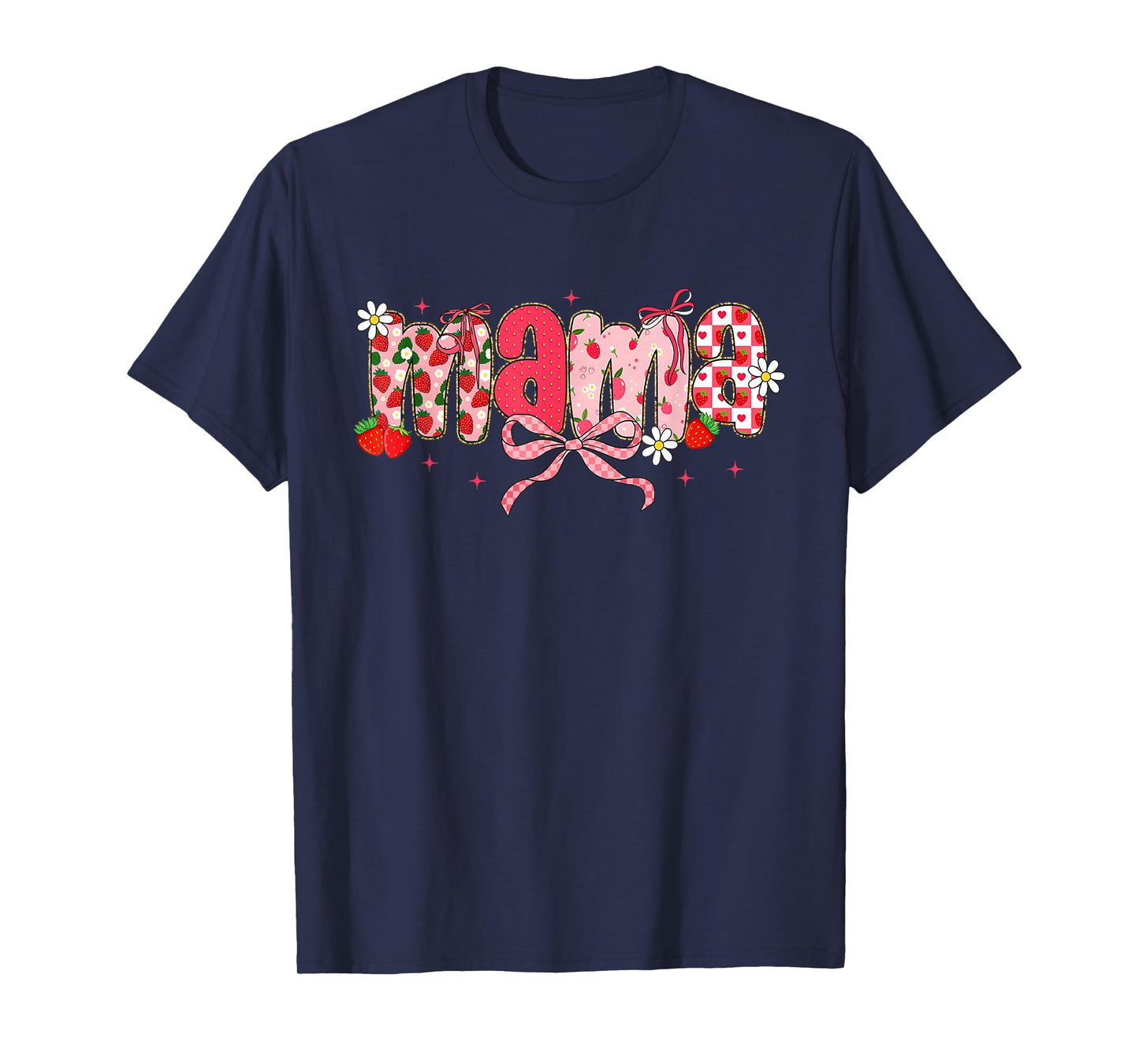 Mama Strawberry Mama Coquette Bow Mother's Day T-Shirt