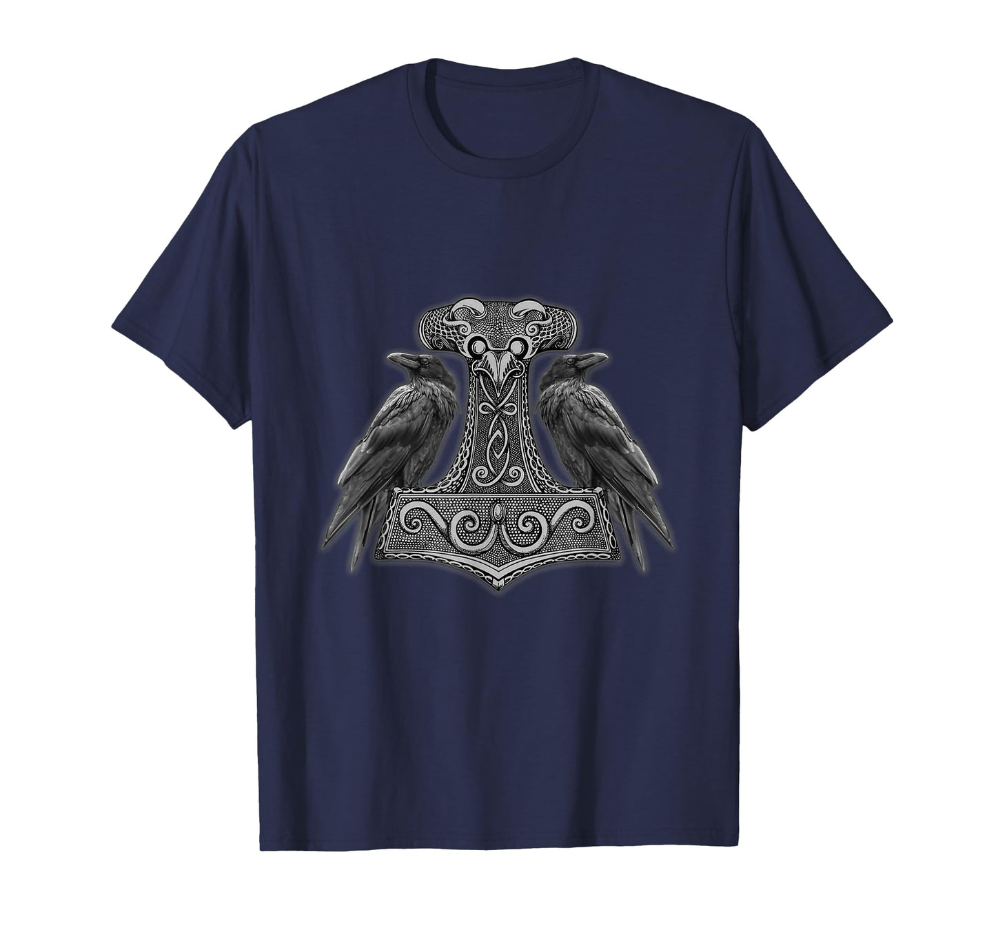 Thor Hammer Odin's Raven Viking Nordmann Mythology T-Shirt