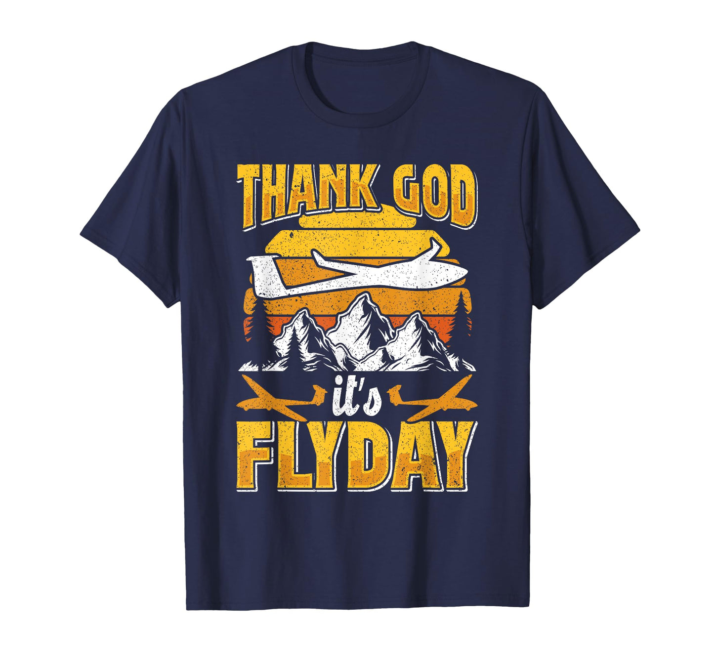 Thank God It's Flyday Gliding Day Flight Gliding Airplane T-Shirt