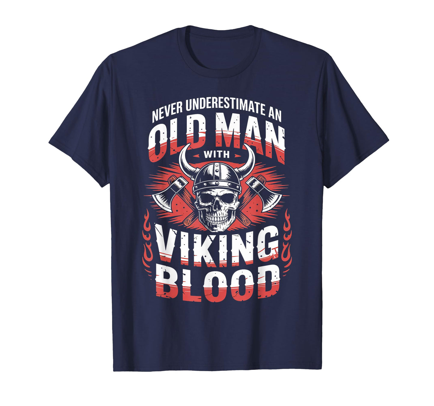 Old Man With Viking Norse Mythology Valhalla Warrior Viking T-Shirt