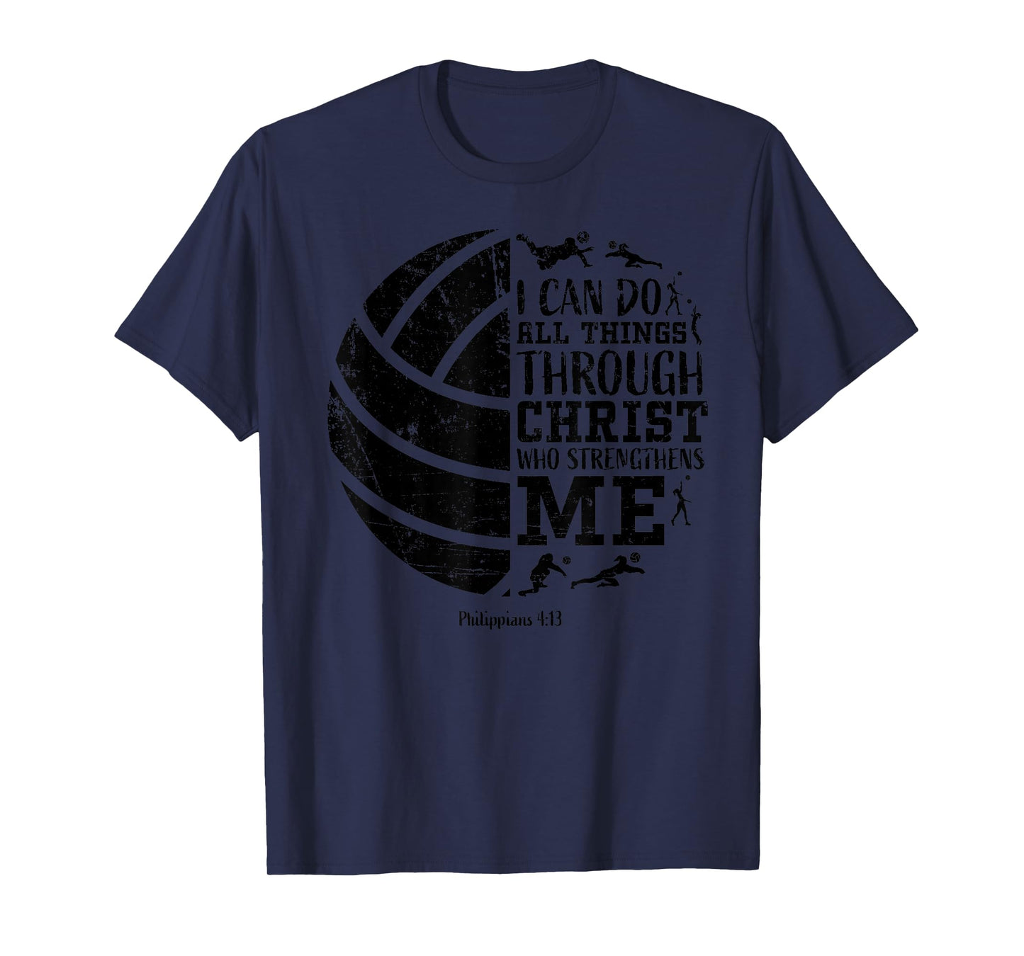 Christian Volleyball Philippians 4:13 Religious Faith Verse T-Shirt