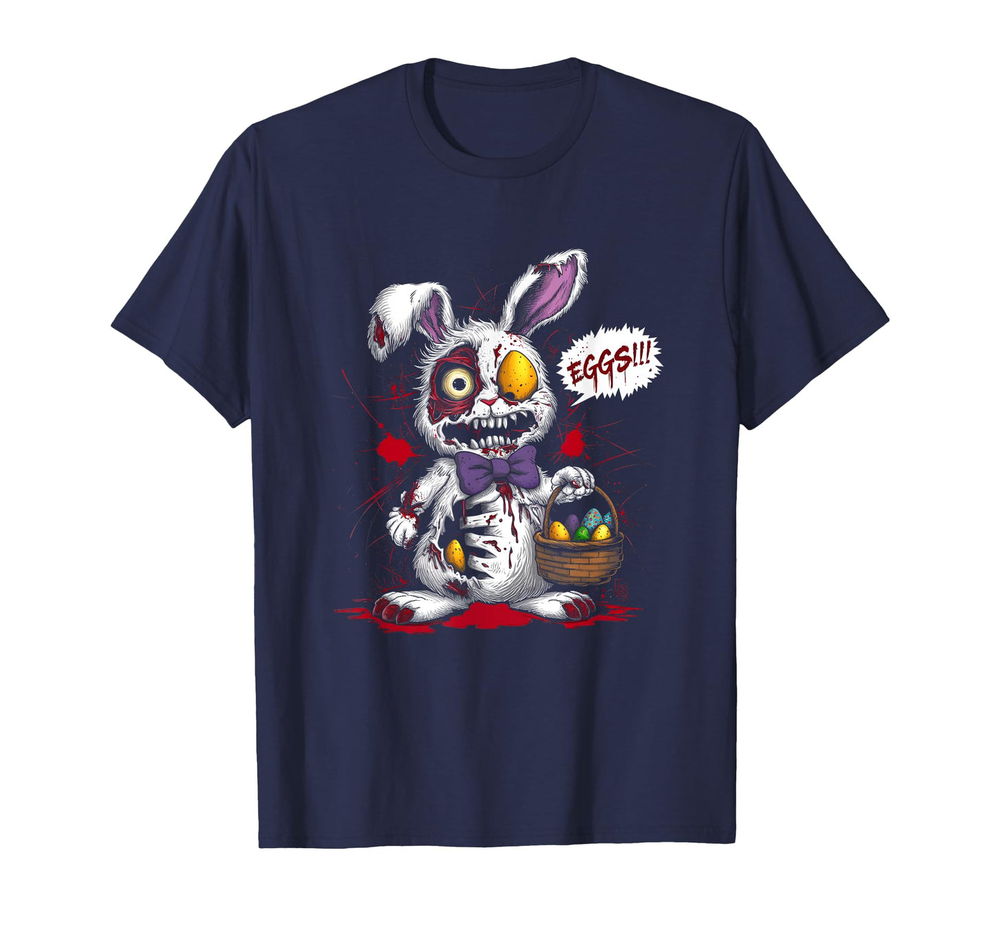 Zombie Evil Easter Bunny Egg Basket Horror Scary Easter Day T-Shirt