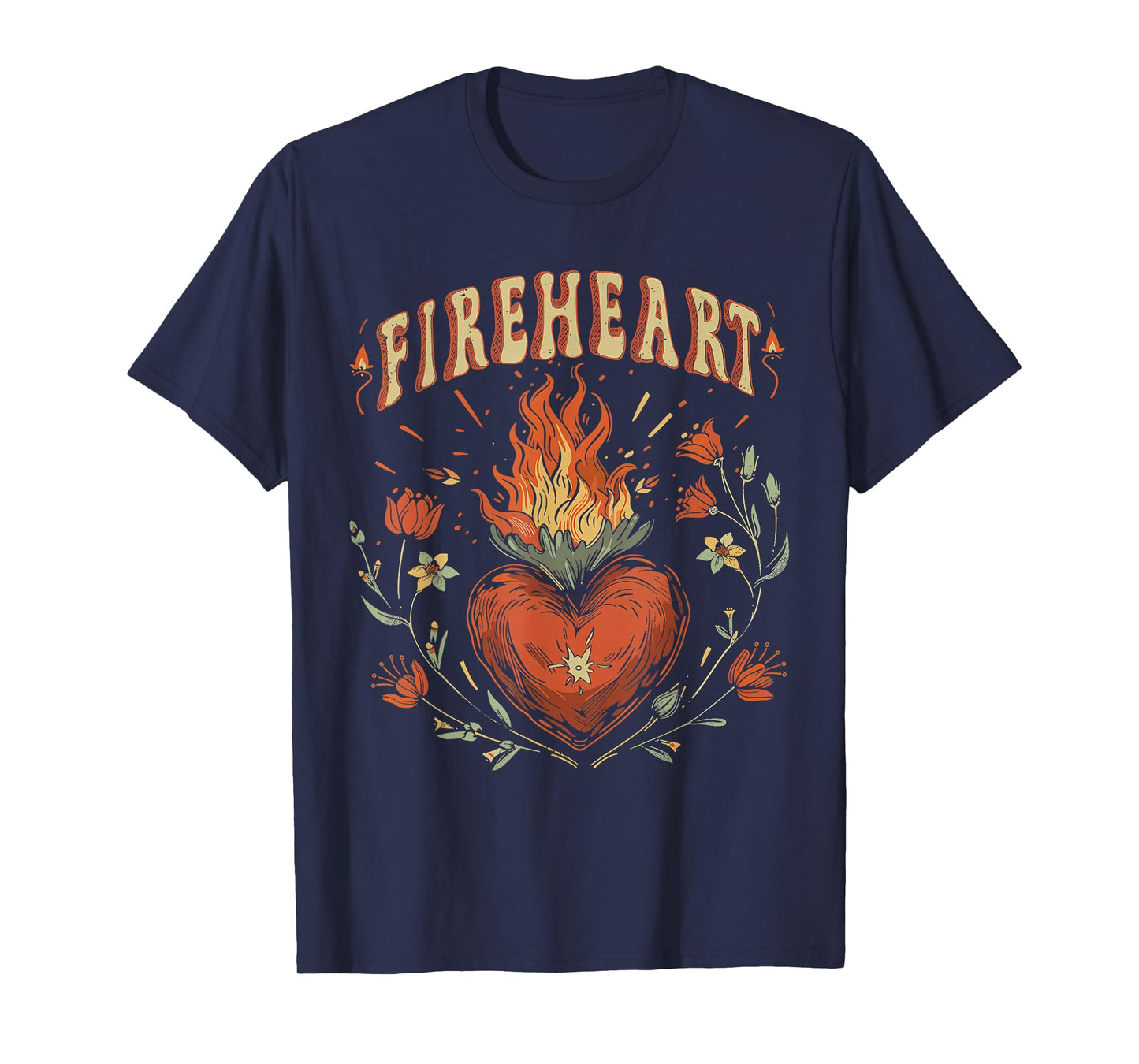 Vintage Fire-heart T-Shirt