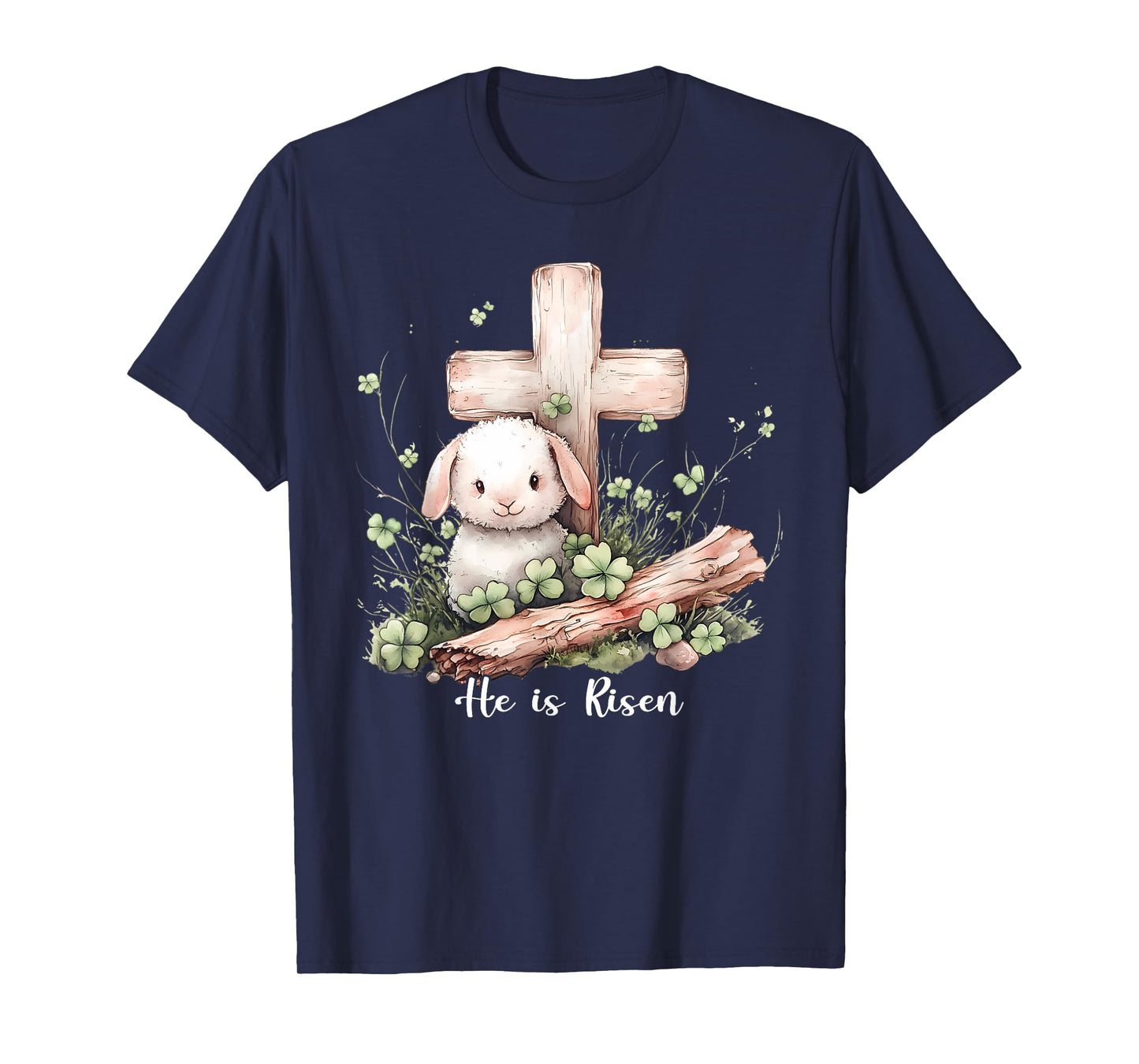 Jesus He Is Risen Cross Lamb Thorn Crown Easter T-Shirt