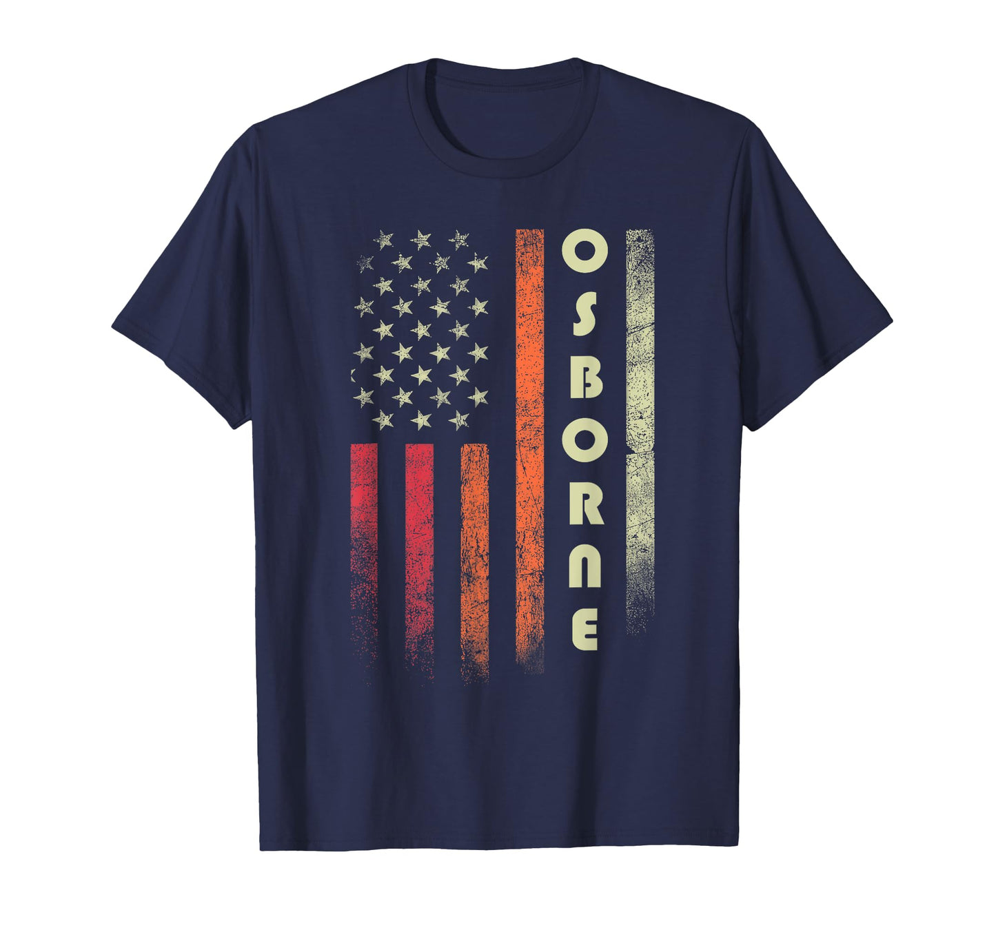 OSBORNE Surname Funny Retro Vintage Birthday American Flag T-Shirt