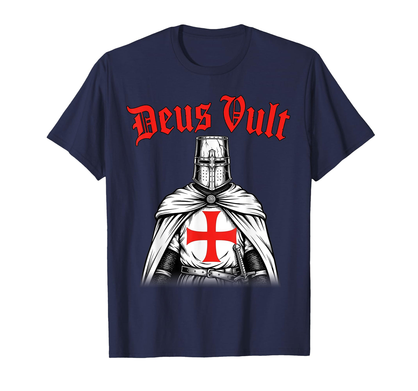 Knight Templar - Deus Vult - Vintage Crusader T-Shirt