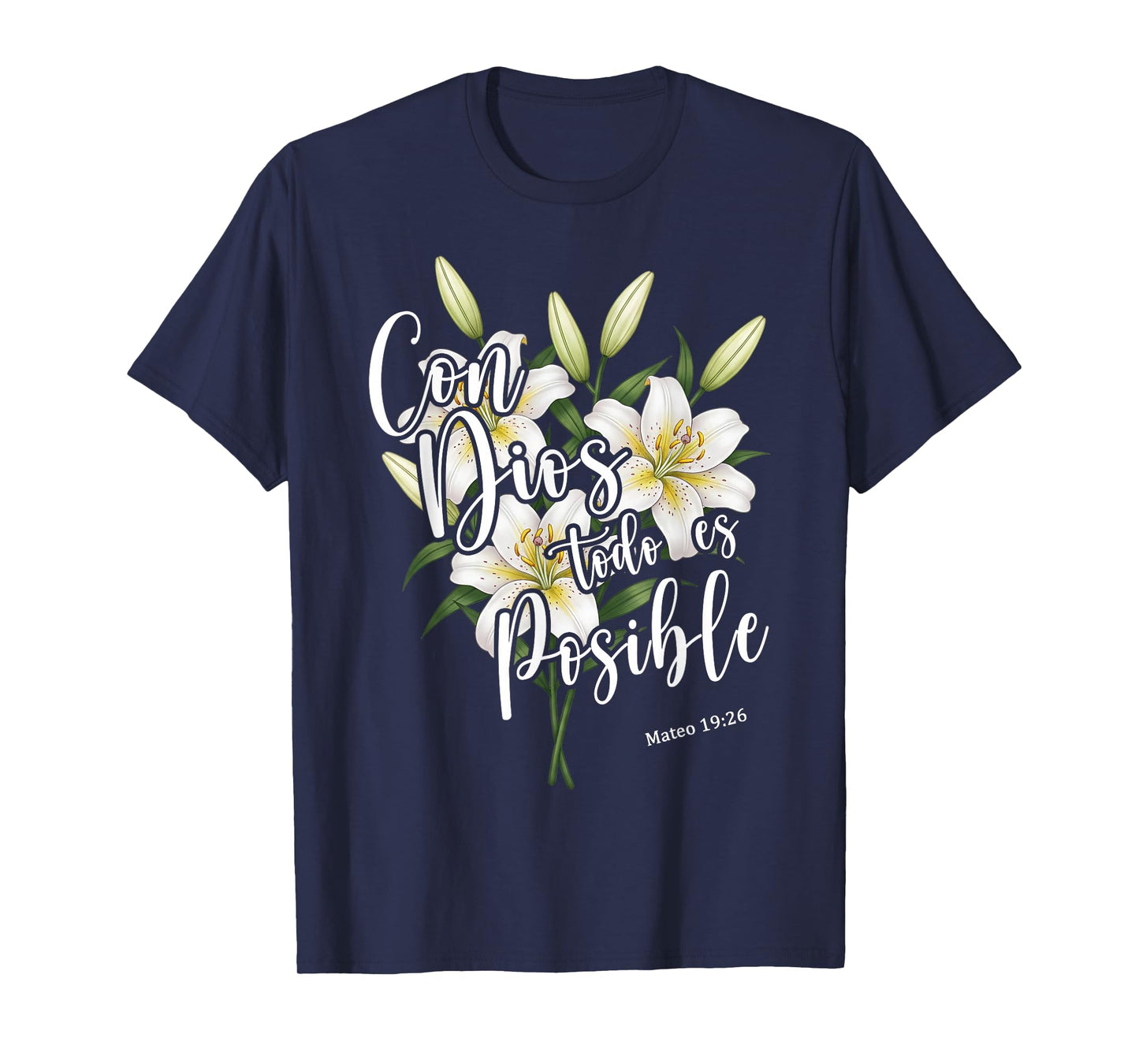 Con Dios Todo ES Posible Shirt Christian Spanish for Womens T-Shirt