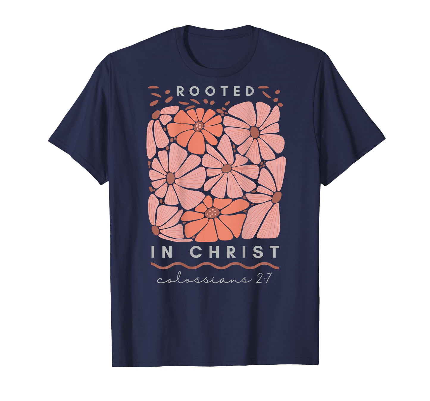 Colossians 2:7 Roots in Christ Scripture Christian Vintage T-Shirt