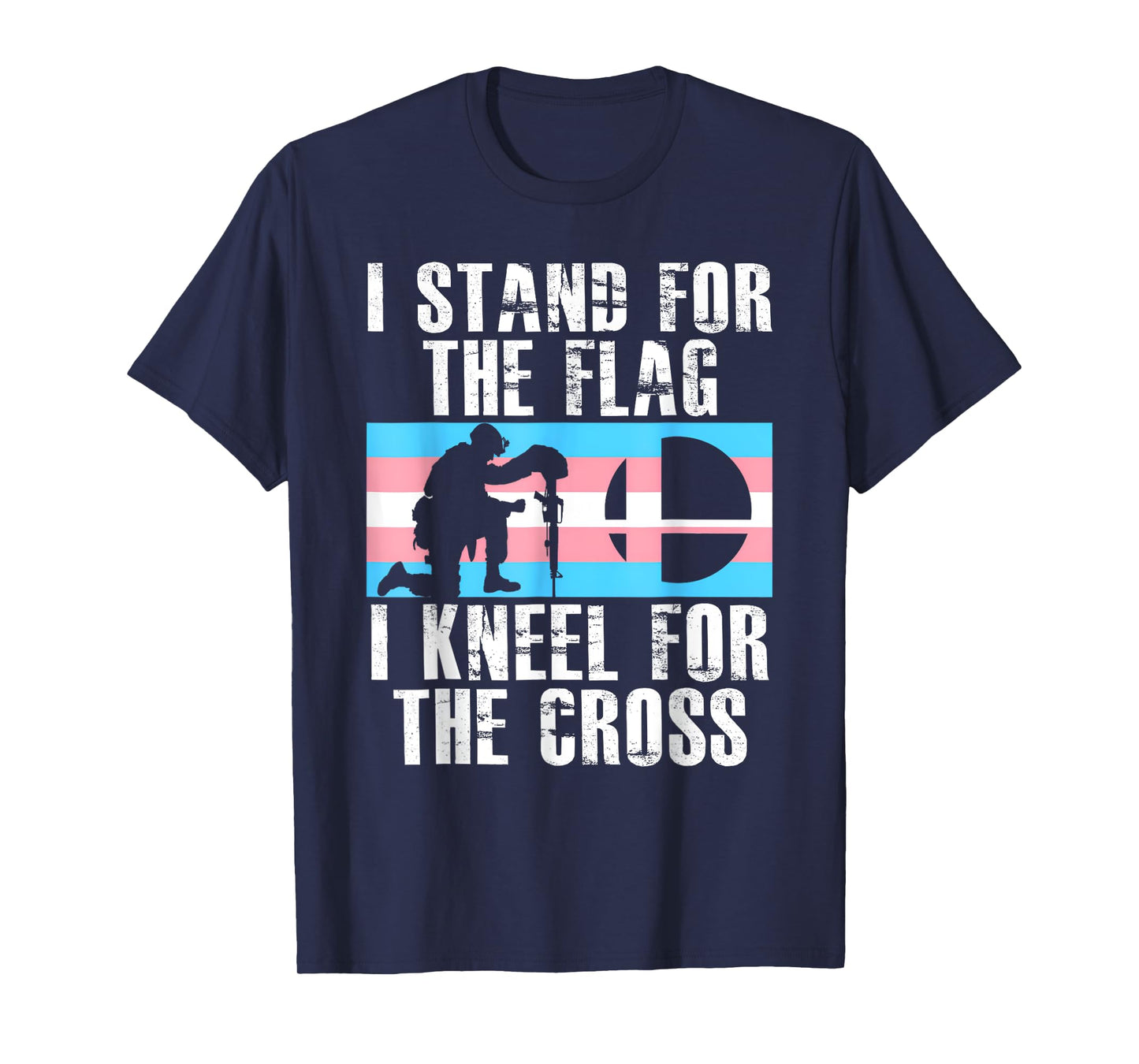 I Stand For The Flag I Kneel For The Cross Transgender Flag T-Shirt