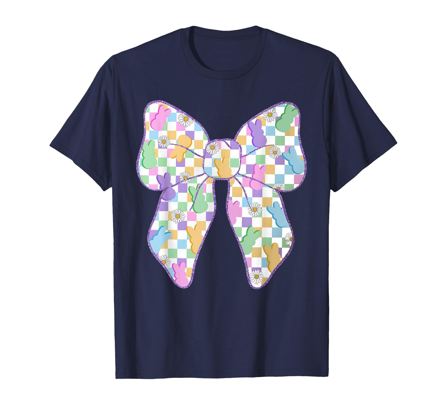 Easter Day Coquette Bow Cute Bunny Rabbit Girls Teens Kids T-Shirt