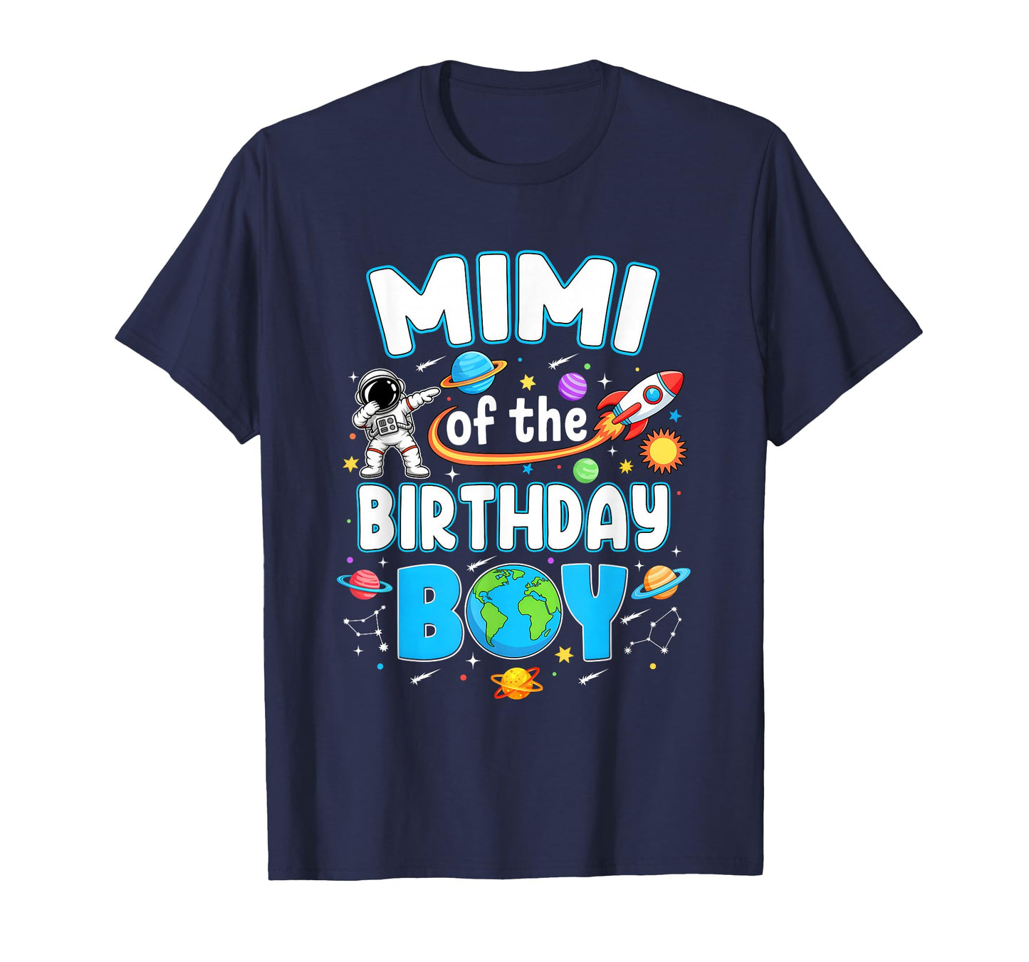 Mimi Of The Birthday Boy Astronaut Family Space Planets T-Shirt