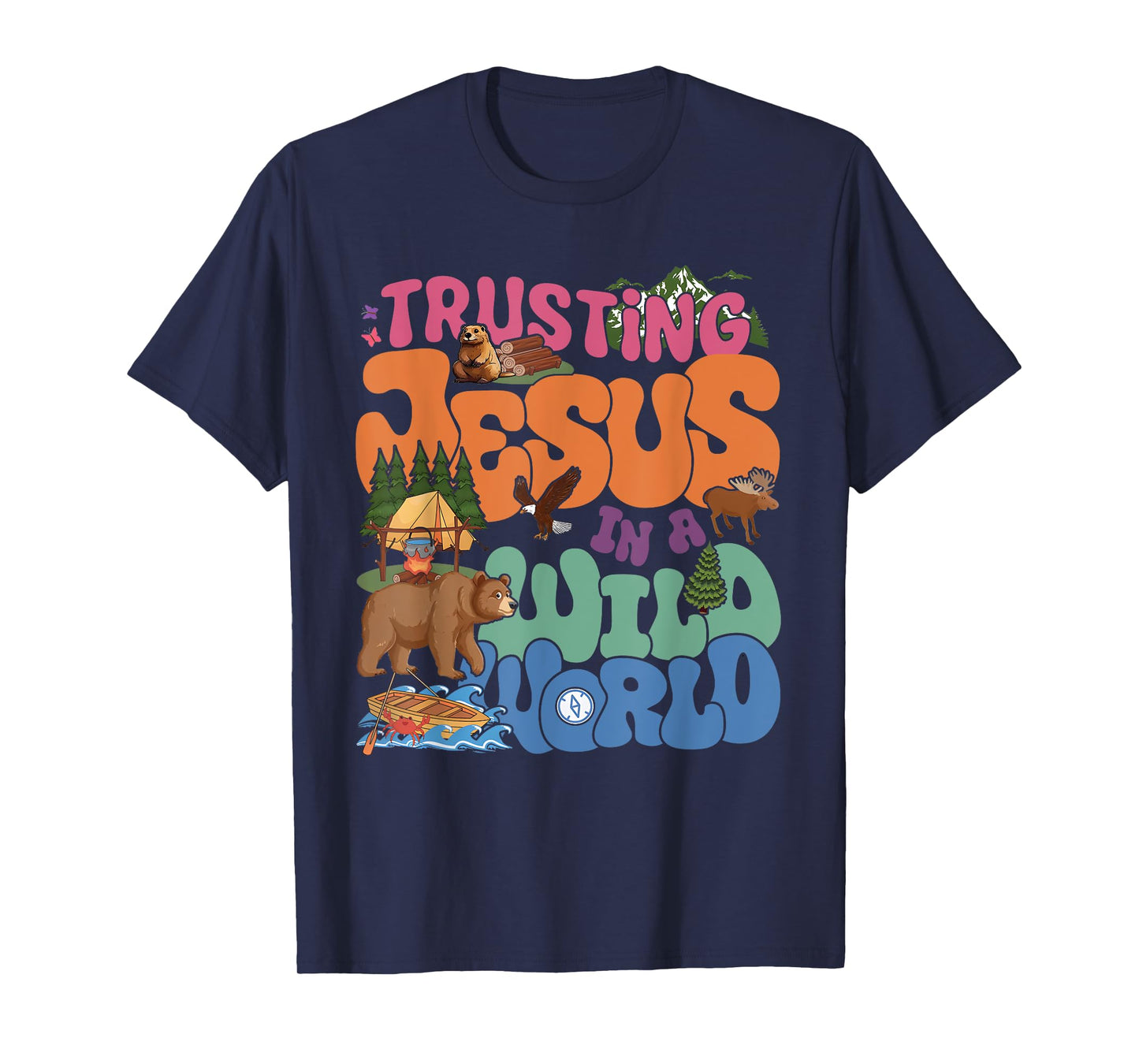 Trusting Jesus In A Wild World Summer Bear VBS 2025 T-Shirt